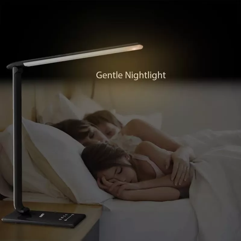 LED-Schreibtischlampe Aukey LT-T10 12W 3000–6500K — einstellbare Farbtemperatur, schwarz