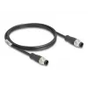 Netzwerkkabel DeLOCK M12 Kabel A-kodiert 8-Pin Stecker auf Stecker Cat5e 1 m Schwarz