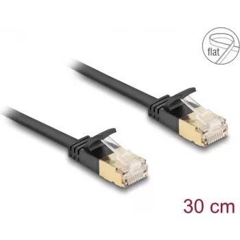 Netzwerkkabel DeLOCK RJ45 Cat.6A Stecker auf Stecker U/FTP 0,3 m schwarz