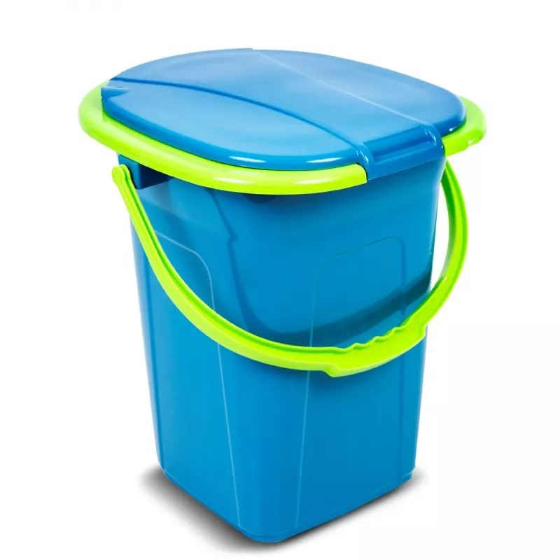 GreenBlue GB320BL Tragbare Reise-Toilette Eimer Sitz Camping Festival Griff Deckel Robust Stabil 19L
