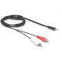 Audiokabel DeLOCK 84000 1,5 m 2xRCA 3,5 mm Schwarz