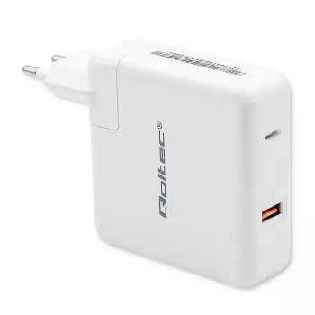 Qoltec GaN Charger FAST 108W | 5-20V | 3-4.7A | USB C | Weiß