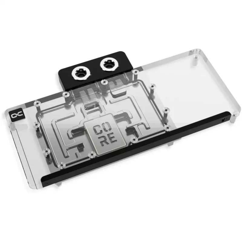 Kühlblock Alphacool Core RX 9070 XT Mercury Transparent Chrome mit Backplate