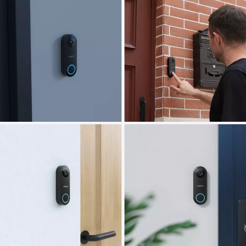 Reolink D340P - 5MP Kabelgebundene Video-Türklingel mit Gong, PoE, Personenerkennung, Zwei-Wege-Audio, kompatibel mit NVRs