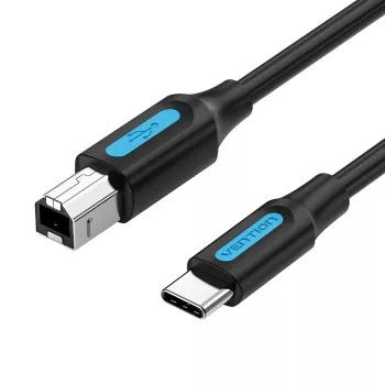 USB-C auf USB 2.0 Typ B Kabel Vention CQUBH – 2 m, schwarz, 480 Mbit/s, 2 A
