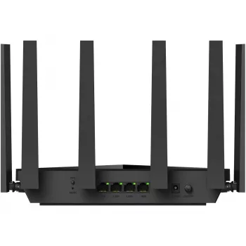 Tisch-Router Cudy WR11000 — Tri‑Band 2,4/5/6 GHz, Wi‑Fi 7, 4× 2,5 Gigabit LAN, 5765 Mbit/s pro 6‑GHz‑Band, 512 MB RAM