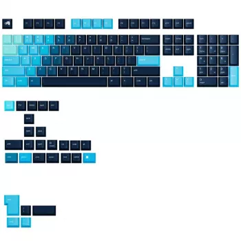 Keycaps GLORIOUS GPBT Gradient Celestial Ice – ANSI-Layout, PBT-Farbsublimations-Keycap-Set