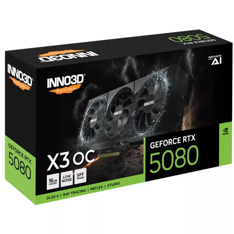 Grafikkarte Inno3D GeForce RTX 5080 16 GB GDDR7, PCIe 5.0, 256-Bit, 300×120×50 mm