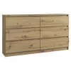 Kommode Topeshop M6 140 ARTISAN Eiche 6 Schubladen
