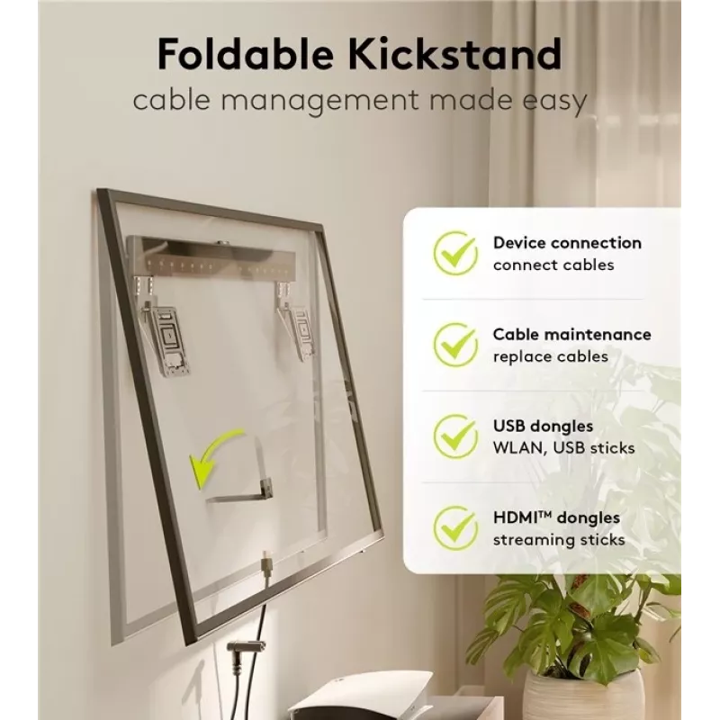 Feste TV-Wandhalterung WENTRONIC Goobay Ultraslim 70822 XL Schwarz für Flachbildschirme
