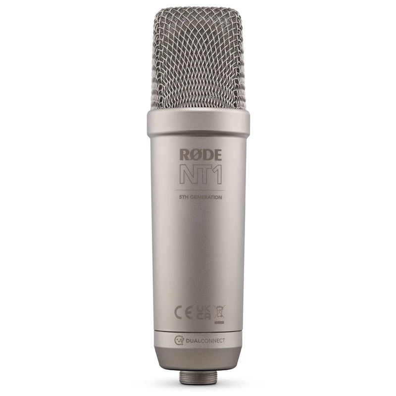 Studio-Kondensatormikrofon RØDE NT1‑A 5th Gen — Nierencharakteristik, XLR/USB, 24/32‑Bit, bis 192 kHz, max. SPL 142 dB, silber