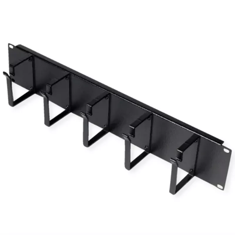 Patchfeld ROLINE 19-Zoll 2HE, Kabelkanal 85x60mm, Stahlgehäuse, Schwarz