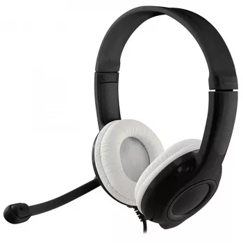 Kopfhörer MEDIA-TECH MT3573 kabelgebunden binaural faltbar mit Bügelmikrofon, 1,9-m-Kabel, USB, Schwarz