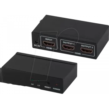 HDMI Switch ShiverPeaks 2 x HDMI 1.4 3840 x 2160 Schwarz Metall