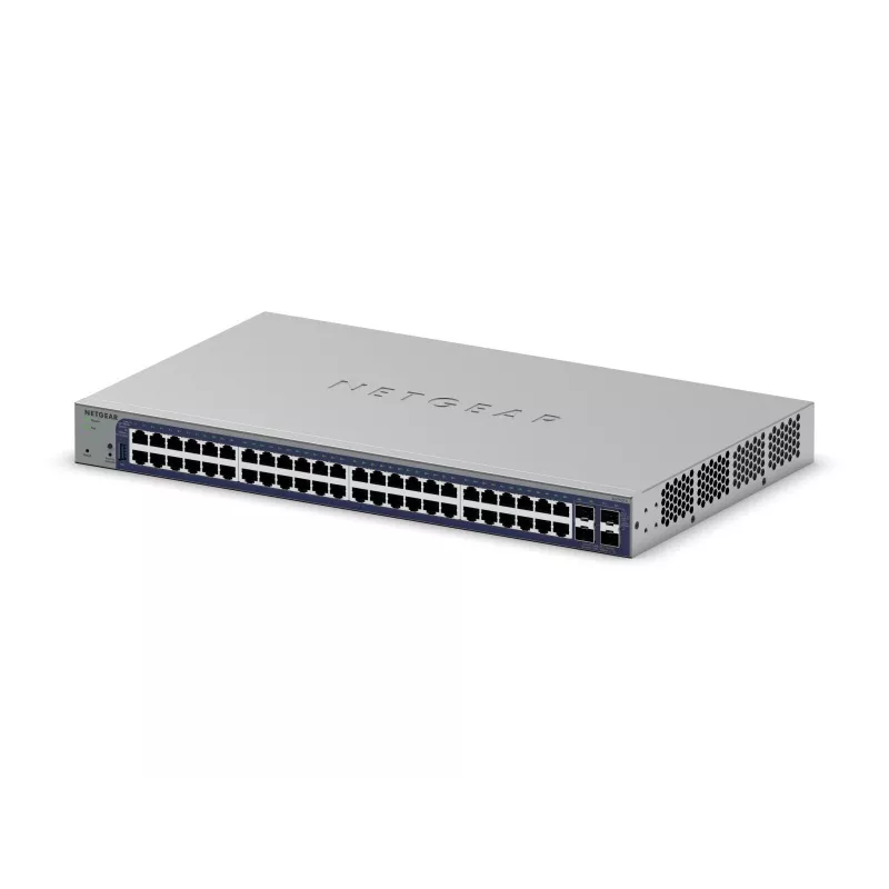 Managed Gigabit Ethernet Switch Netgear GS752TX, 48x RJ-45 10/100/1000, 10G-Unterstützung, 1U Rack, grau
