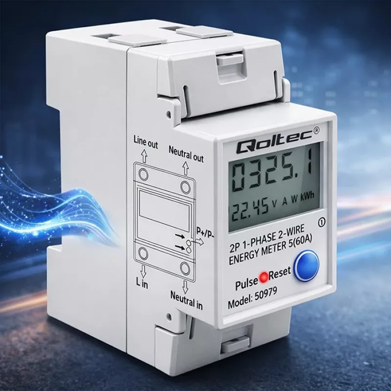 Energiezähler QOLTEC Einphasig DIN-Schiene 230V (MPN 50979)
