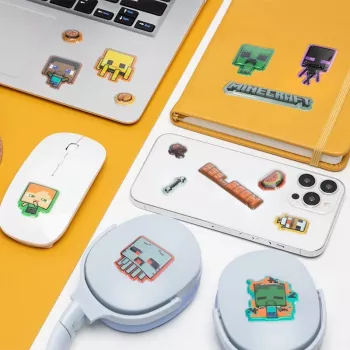 Paladone Minecraft Puffy Gadget Decals PP13218MCF — dekorative Puffy-Aufkleber für Geräte