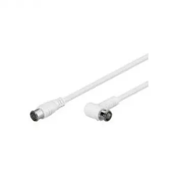 Wentronic Goobay SAT Winkel-Anschlusskabel, F-Quick, 100 % geschirmt, Weiß, 1,5 m – F-Stecker (Quick) F-Stecker (Quick) 90° (67347)