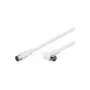 Wentronic Goobay SAT Winkel-Anschlusskabel, F-Quick, 100 % geschirmt, Weiß, 1,5 m – F-Stecker (Quick) F-Stecker (Quick) 90° (67347)