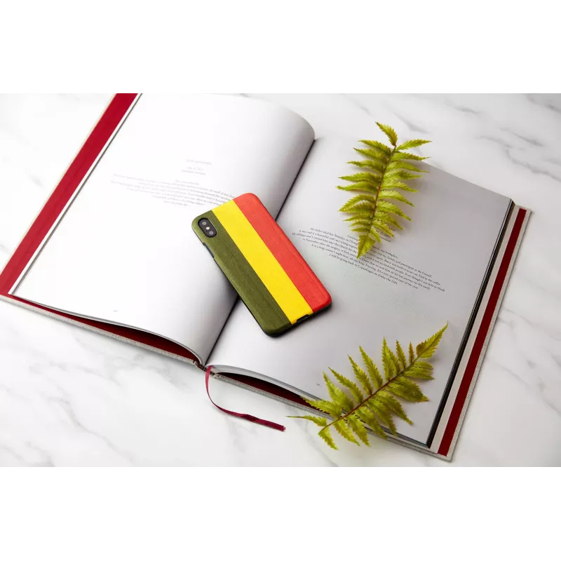 Smartphone-Hülle man and wood für iPhone XS Max – Modell Reggae, schwarz