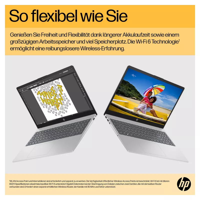 HP 15-fc0676ng 39,6 cm (15,6 inch) Notebook - Ryzen 7 - 16 GB RAM - 1 TB SSD - Silber (C94P3EA#ABD)
