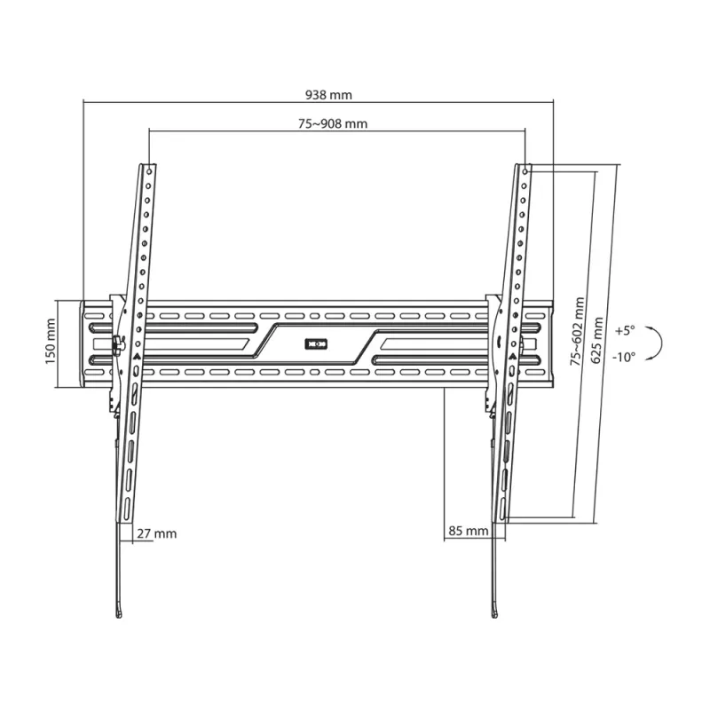 Wand-/Deckenhalterung SBOX PLB-4269T-2 für 43–100 kg Displays, Plattform 900×600 mm