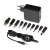 Laptop-Netzteil IBOX IUZ65WA, AC/DC automatisch 100–240V → 18,5–20,5V, 65W, 1×USB, schwarz