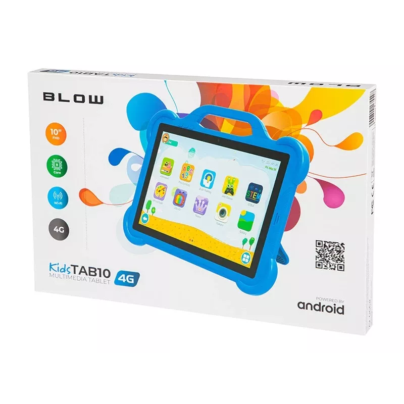Tablet BLOW KidsTAB10 10,1 Zoll Full-Size-Tablet, 10,1 Zoll IPS 1200x1920, Android 12, 4 GB RAM, 64 GB eMCP, 4G (MicroSIM), 6000 mAh, Astral Blue
