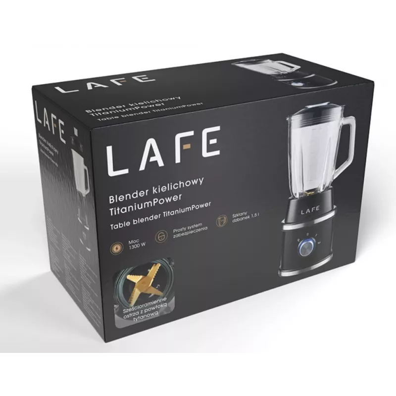LAFE Tischmixer TITANIUMPOWER 1300 W 1,5 L Schwarz