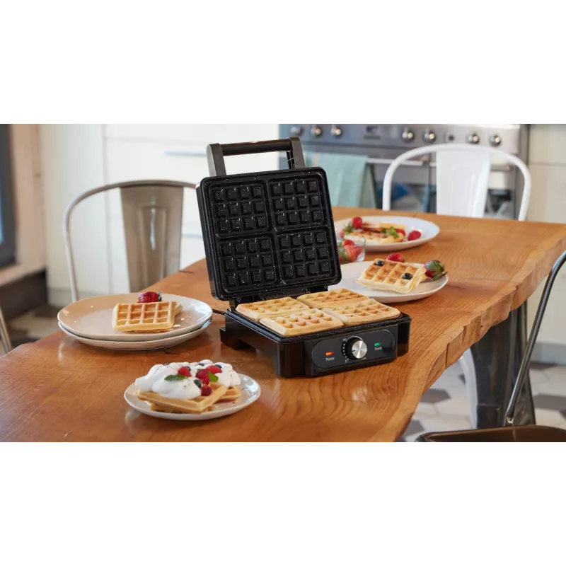 Waffeleisen Lovio LVWF001BK — 1400W, schwarz, elektrisches Tisch-Waffeleisen
