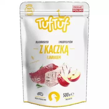 Nassfutter für Hunde TufTuf Entenmehl mit Apfel 500 g - TufTuf