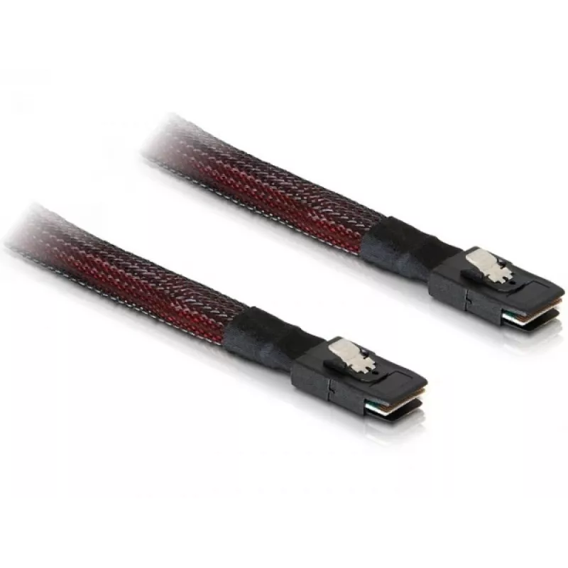SAS-Kabel DeLOCK 83073 0,1 m Schwarz Rot