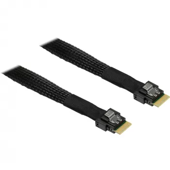 Kabel MiniSAS SFF 8654-4i > SFF 8654-4i (schwarz, 0,7 Meter)