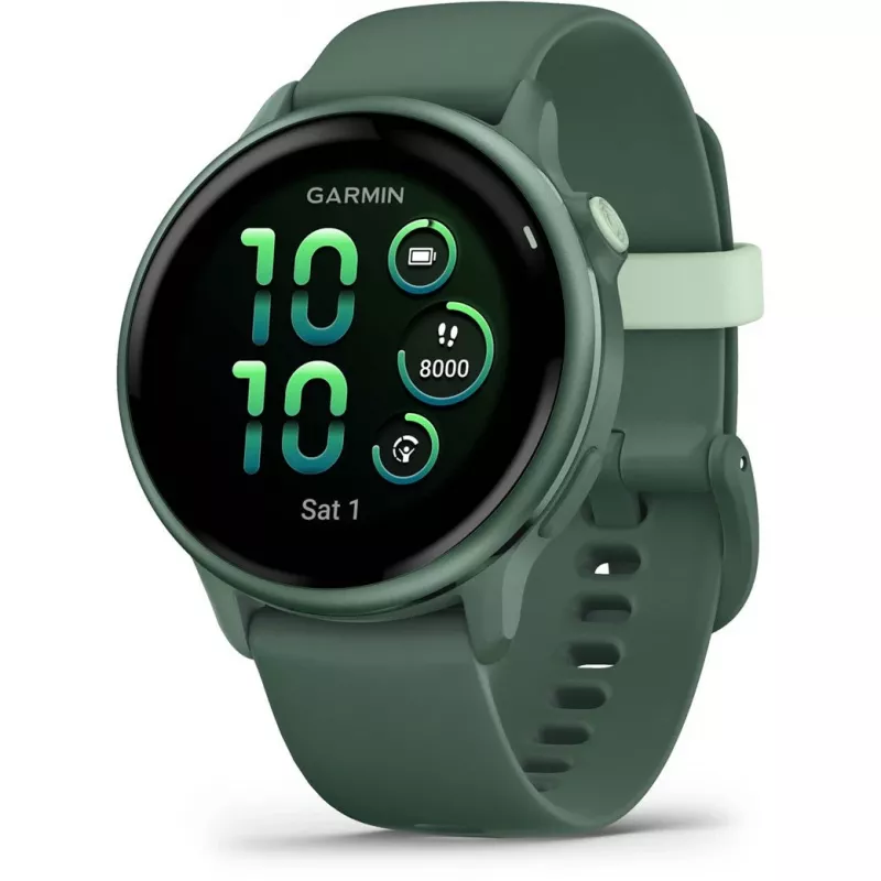 Smartwatch GARMIN vívoactive 6 – Sportuhr, 42 mm Aluminium/Polymer-Gehäuse, AMOLED 1,2 Zoll, GPS, 5 ATM, optischer HR, SpO2, 8 GB, grün