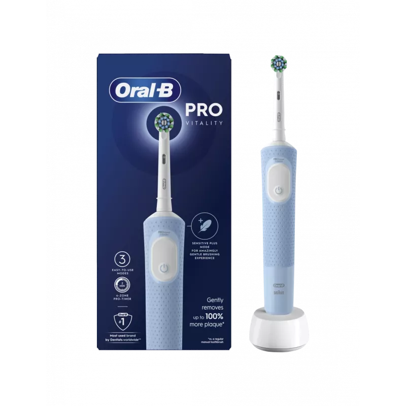 Oral-B | Vitality Pro Elektrische Zahnbürste wiederaufladbar Für Erwachsene Anzahl der enthaltenen Bürstenköpfe 1 Anzahl der Zahnputzmodi 3 Blau
