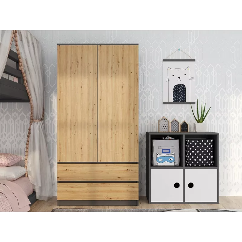 Topeshop SZAFA MALWA AN/AR K bedroom wardrobe/closet 5 shelves 2 Tür(s)
