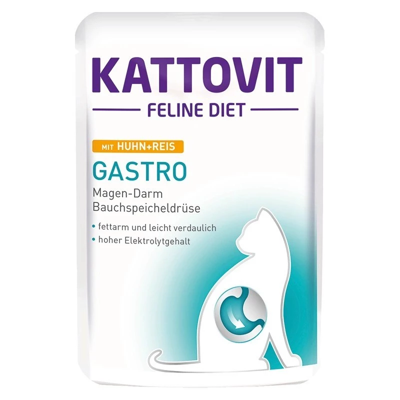 KATTOVIT Feline Diet Gastro - Nassfutter für Katzen - 12 x 85g