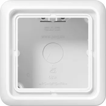 Wandsteckdose JUNG CD 581 A WW, weiß, Duroplast-Gehäuse, 85×85×47 mm