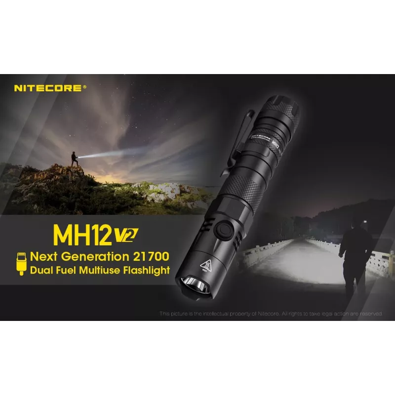 Handtaschenlampe Nitecore MH12 V2 Schwarz