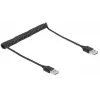 Spiralkabel DeLOCK EASY-USB 2.0 Typ-A Stecker auf Typ-A Stecker 0,5 m bis 0,8 m schwarz