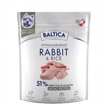 BALTICA Nutraceutic Hypoallergenic S Kaninchen mit Reis – Trockenhundefutter – 1 kg