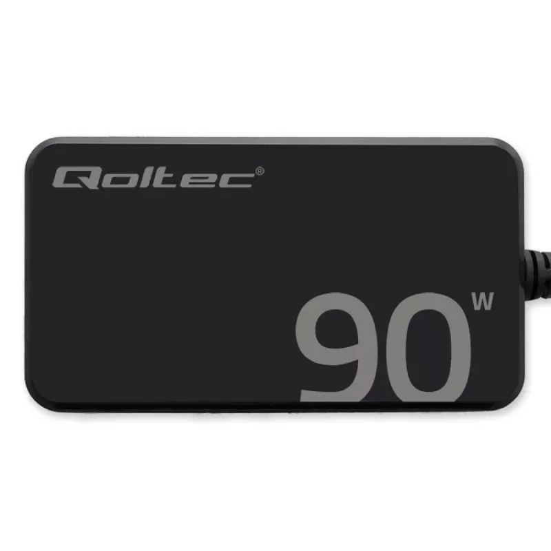 Qoltec 90W GaN Super Fast SLIM Wandladegerät | XP | 5-20V | 4,5A | USB-C 3.1 | Laptop | MacBook | Smartphone | + Kabel