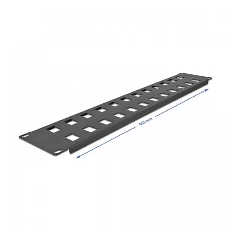 Keystone-Panel DeLOCK 19 Zoll Keystone Patch Panel 24 Port 2U schwarz