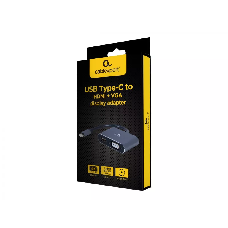 Cablexpert A-USB3C-HDMIVGA-01 USB-Grafikadapter Grau