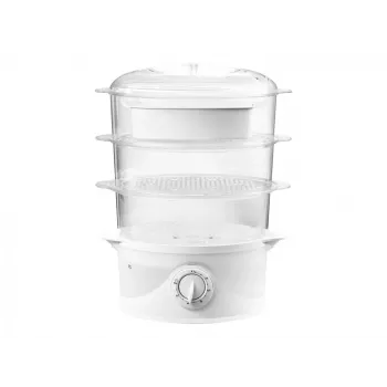 Dampfgarer Adler AD 633 3 Körbe freistehend 800 W Weiß