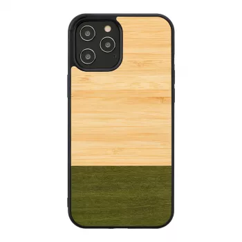 Schützende Bambus-Holz-Handyhülle von man and wood für iPhone 12 Pro Max — Forest Schwarz