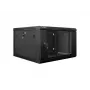 Lanberg wandmontierbarer Installationsschrank 19'' 6U 600x600mm schwarz (Glastür)