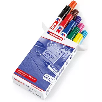 Permanentmarker Edding 3300 Keilspitze Schwarz Blau Braun Grün Hellblau Orange Pink Lila Rot Gelb 10 Stück