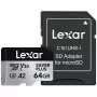 MicroSD-Karte Lexar 64 GB UHS-I Klasse 3 SILVER PLUS