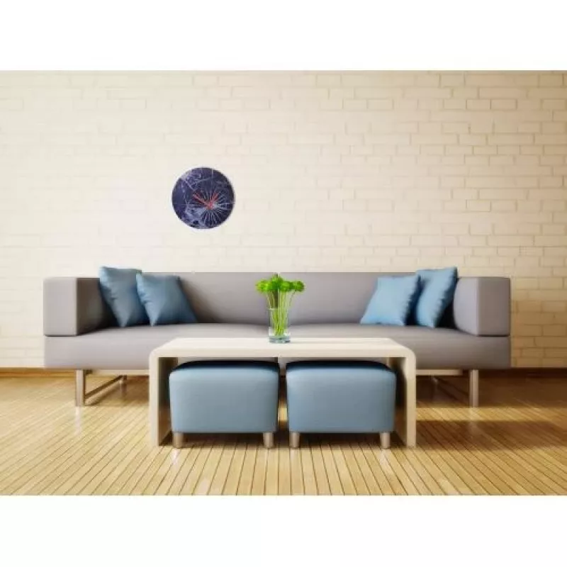 NeXtime Uhr 8147 Crash, Ø43cm, Wand, Blau